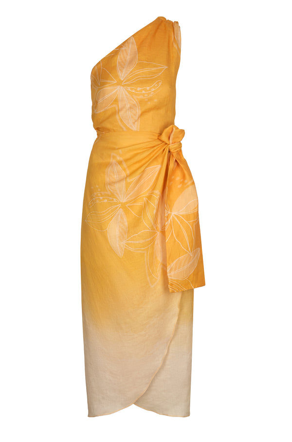 Eva Linen Midi Dress / Yellow